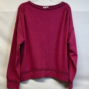 White Birch Magenta Crew Lightweight Sweatshirt Top XL